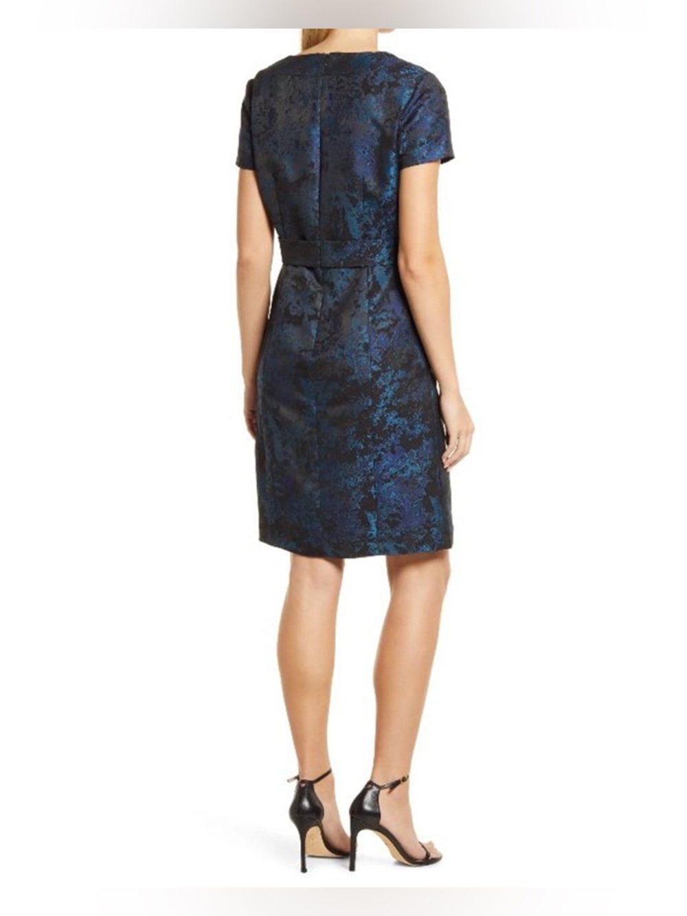 NEW Shani Jacquard bow blue dress size 14 - Picture 2 of 10